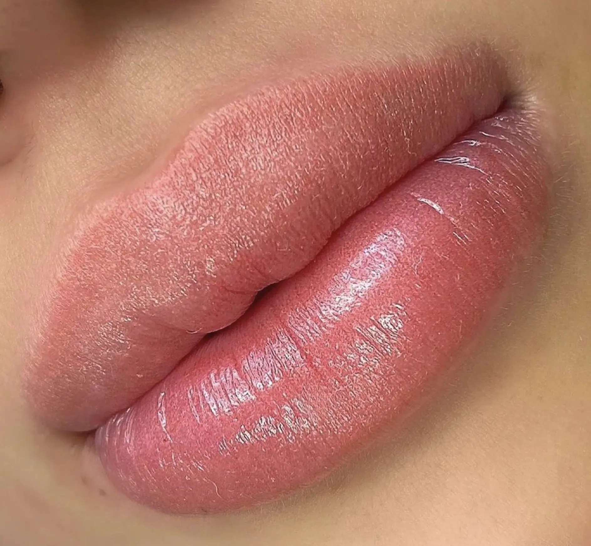 smoke after lip tattoo